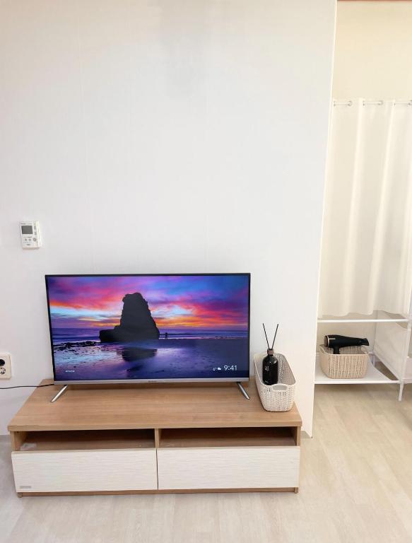 TV a/nebo společenská místnost v ubytování Stay Warm