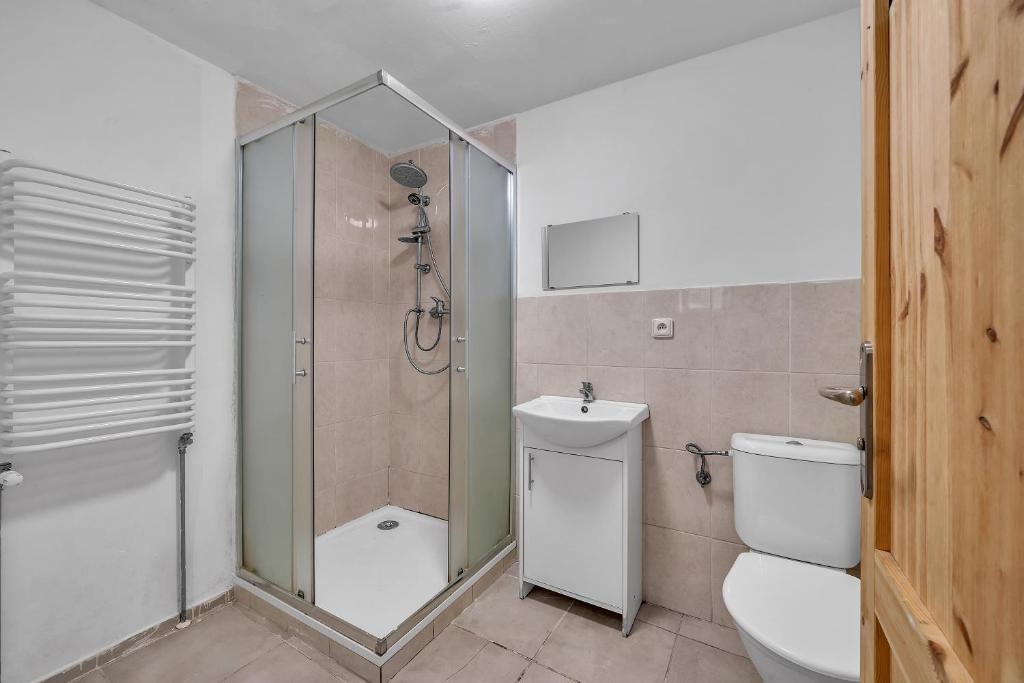 Koupelna v ubytování Apartmán pod Mariánskou horou
