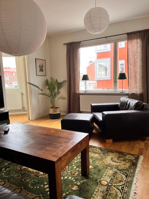 Posezení v ubytování Stor lägenhet i centrala Karlshamn!