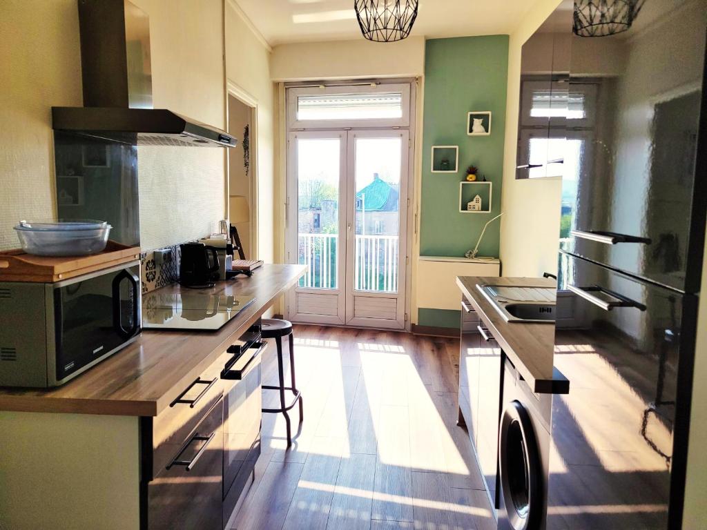 Kuchyň nebo kuchyňský kout v ubytování St Jak Appartement