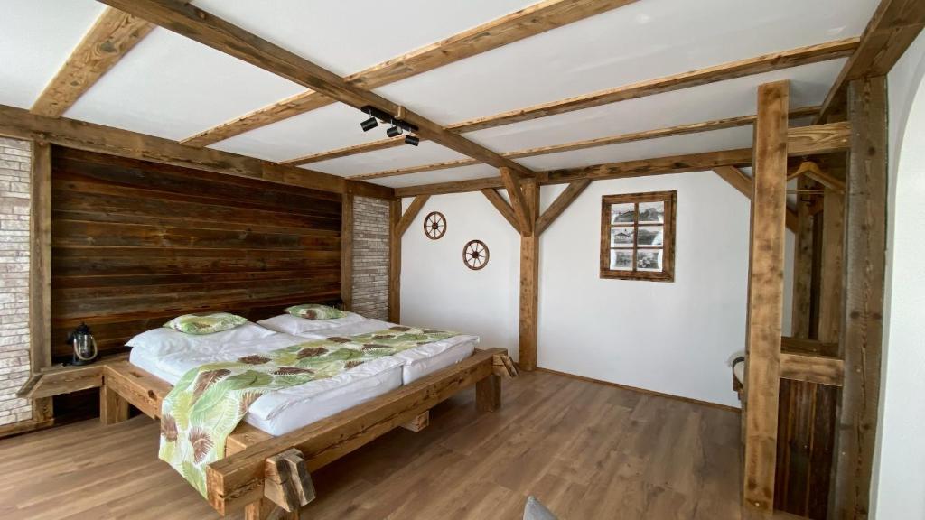 Postel nebo postele na pokoji v ubytování Dörrmühle