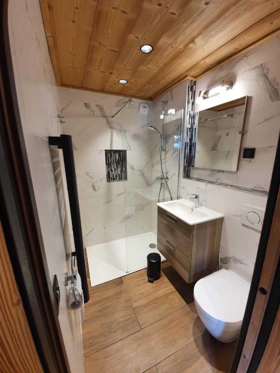 Koupelna v ubytování Chalet Delphinette - Spa privatif