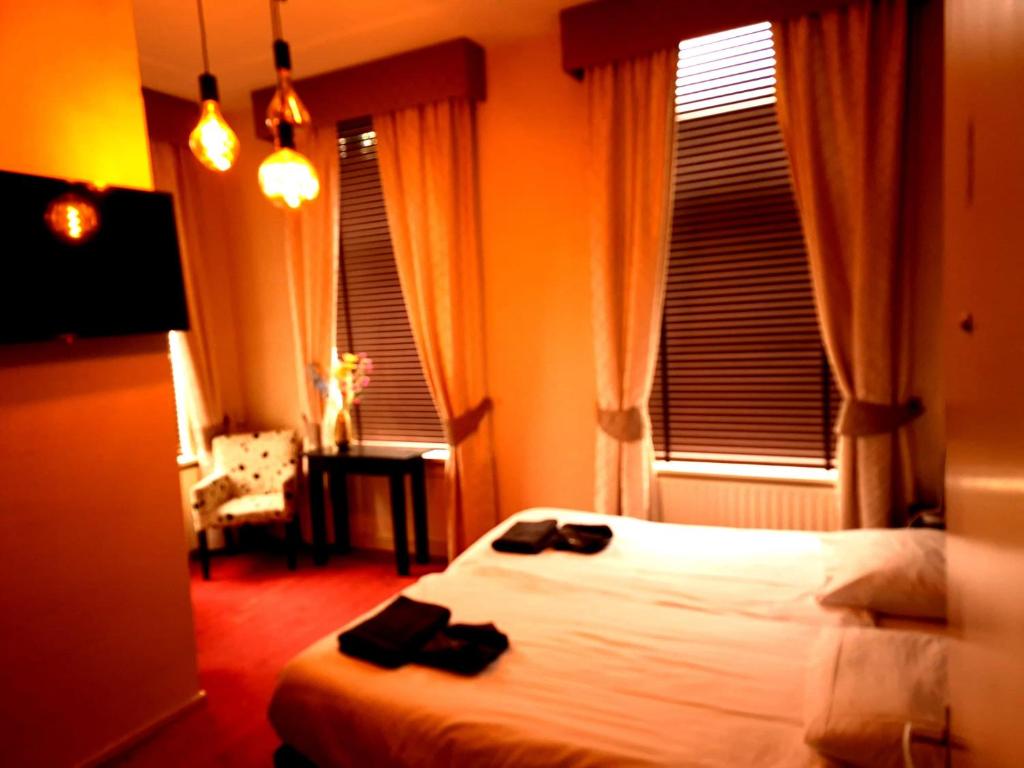 Postel nebo postele na pokoji v ubytování Hotel Kuiperduin