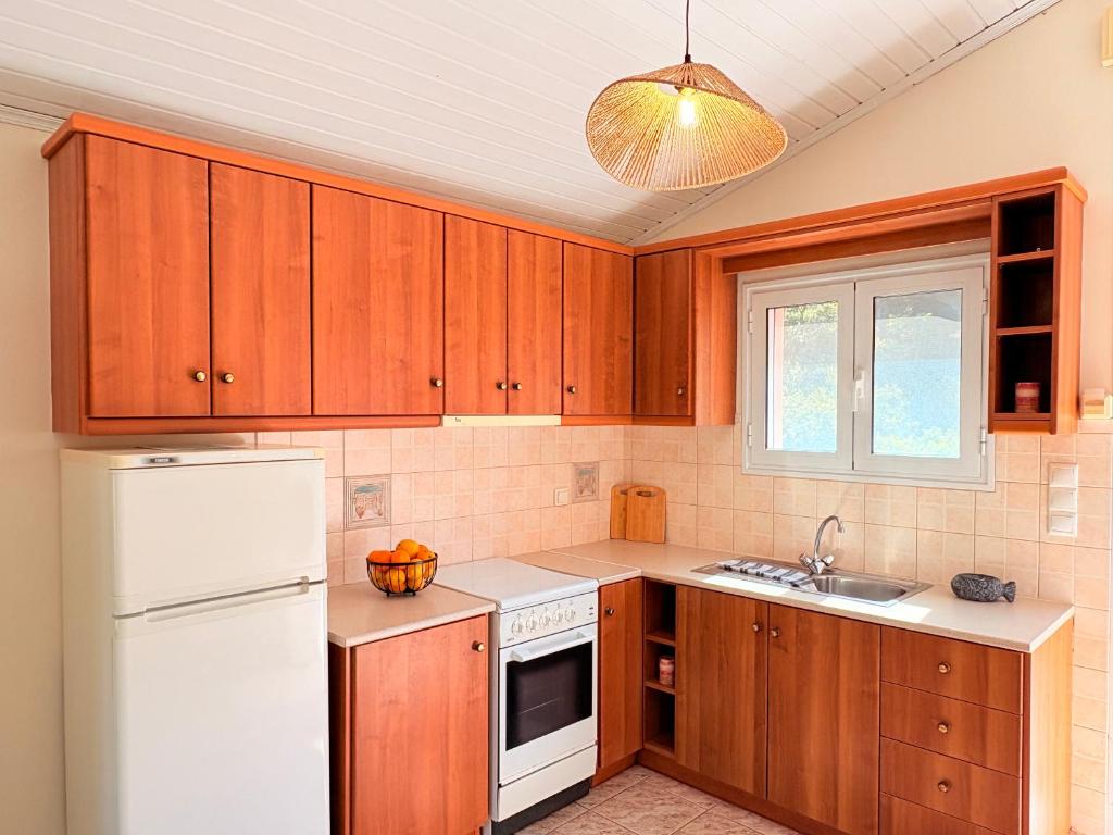 Kuchyň nebo kuchyňský kout v ubytování Myrtos Hotel