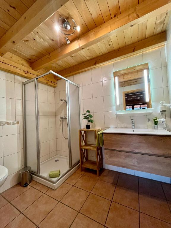 Koupelna v ubytování Jägerhof und Jägerstadel