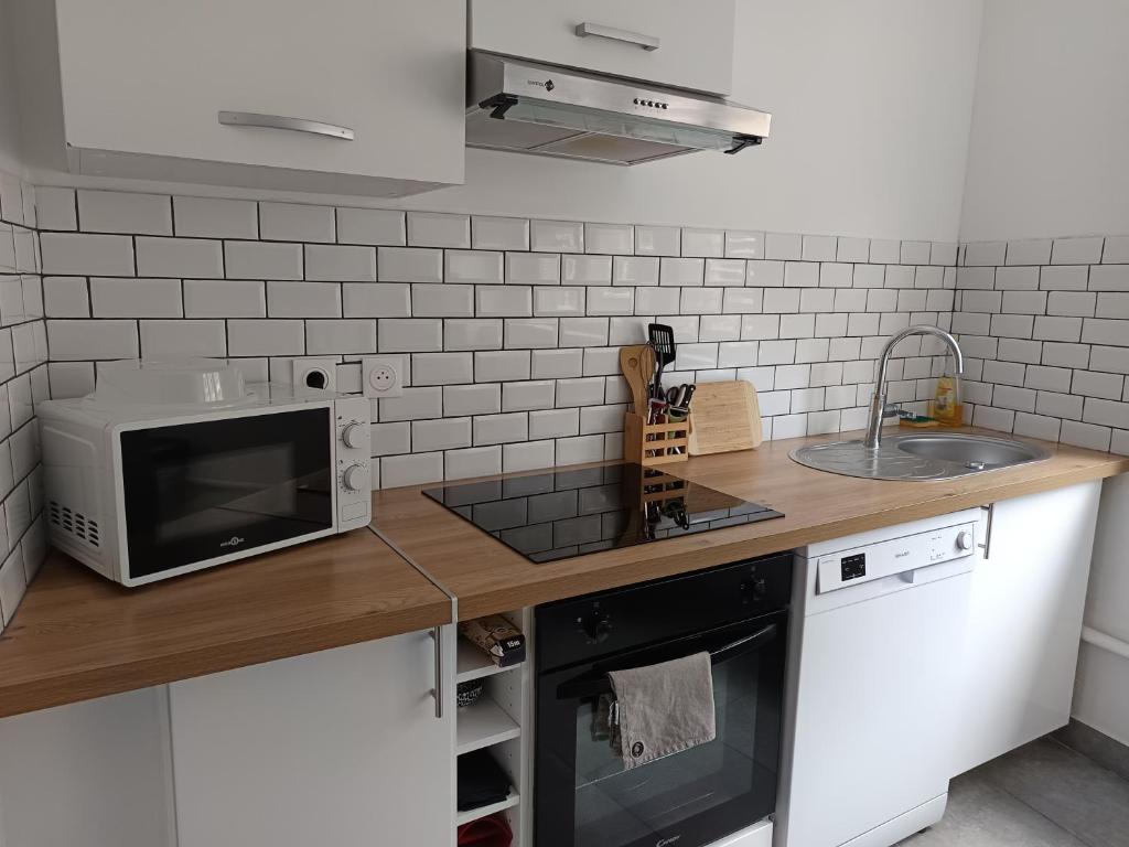 Kuchyň nebo kuchyňský kout v ubytování Appartement Rubis 2 pers - L'Artdu'Net -