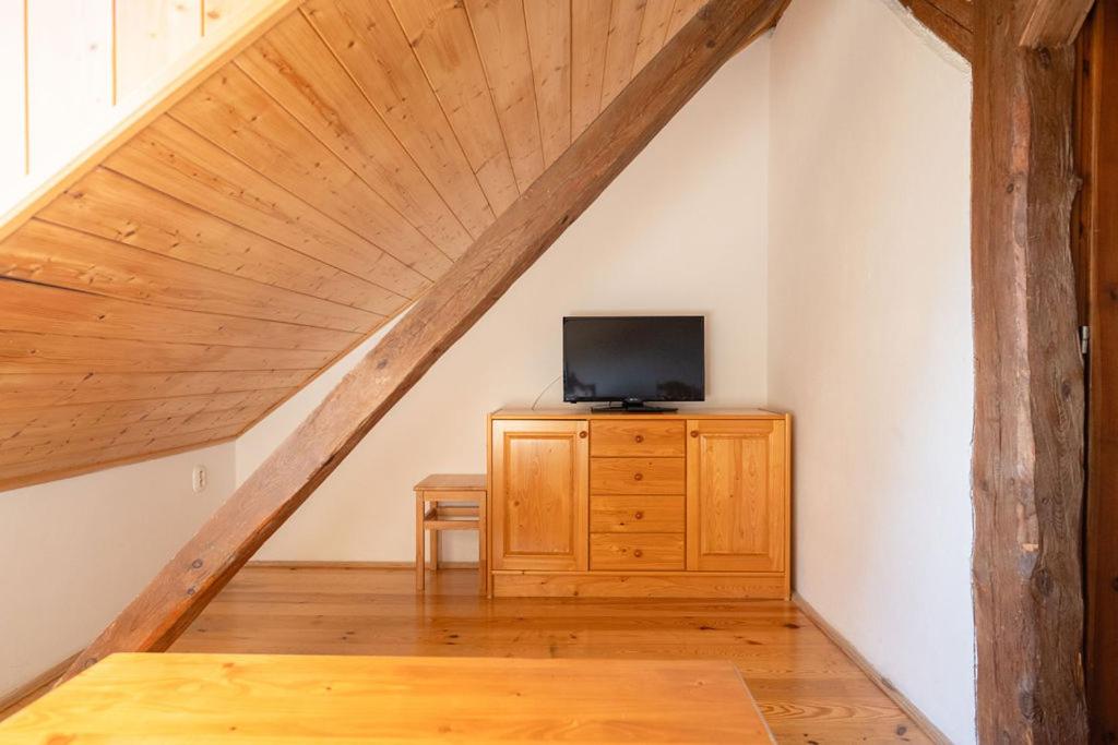 TV a/nebo společenská místnost v ubytování Mlýn Kamenice