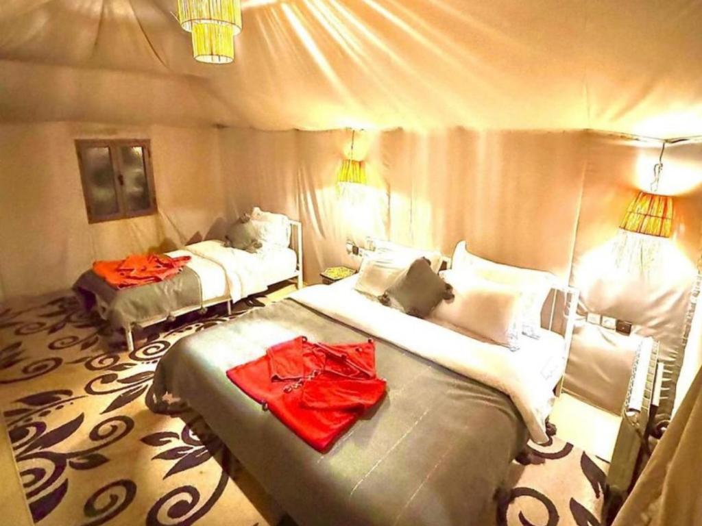 Postel nebo postele na pokoji v ubytování Expedition Luxury camp