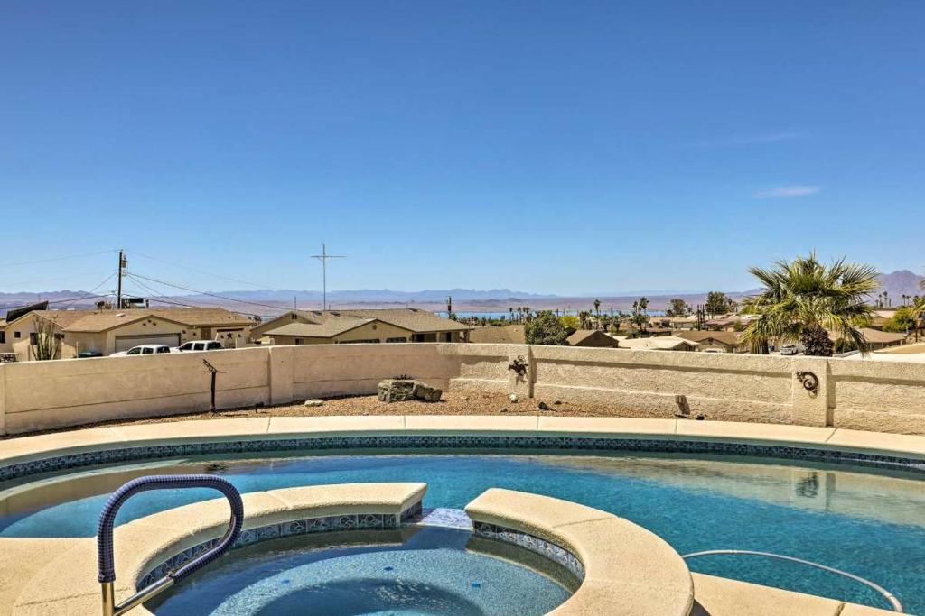 a swimming pool with a view of the desert at Lakeview- Pool & Spa-Pet friendly- Boat parking in Lake Havasu City