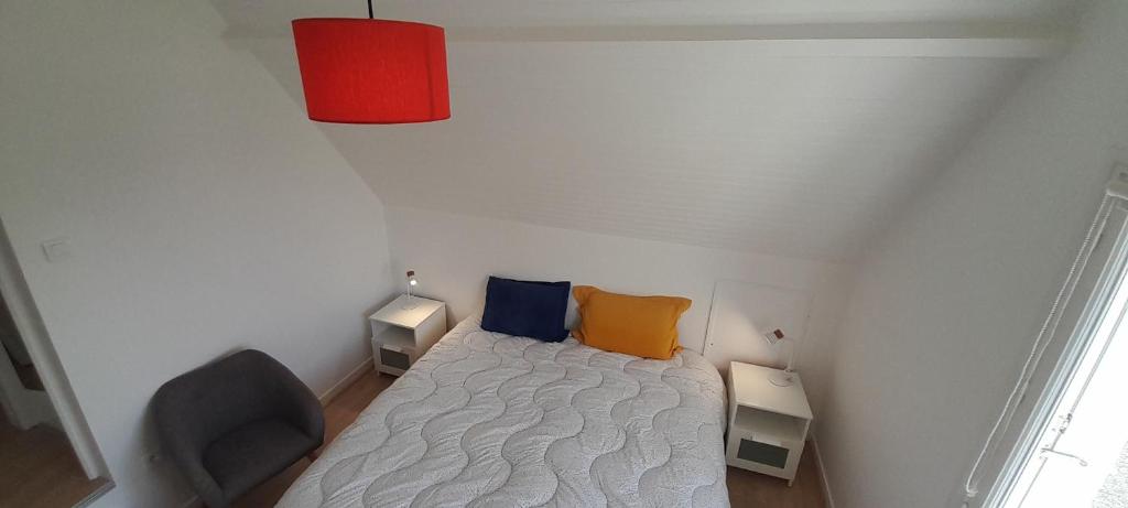 Posteľ alebo postele v izbe v ubytovaní Détente entre Havre et Plage