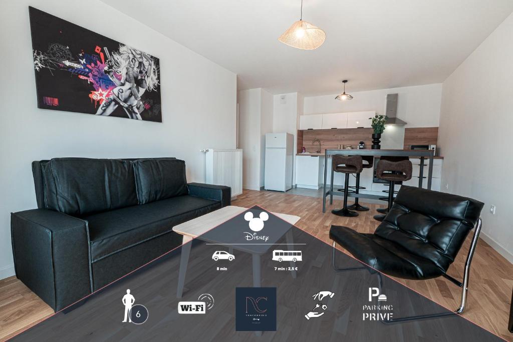 Χώρος καθιστικού στο Disneyland-Paris, 6 pers, Parking, Wifi