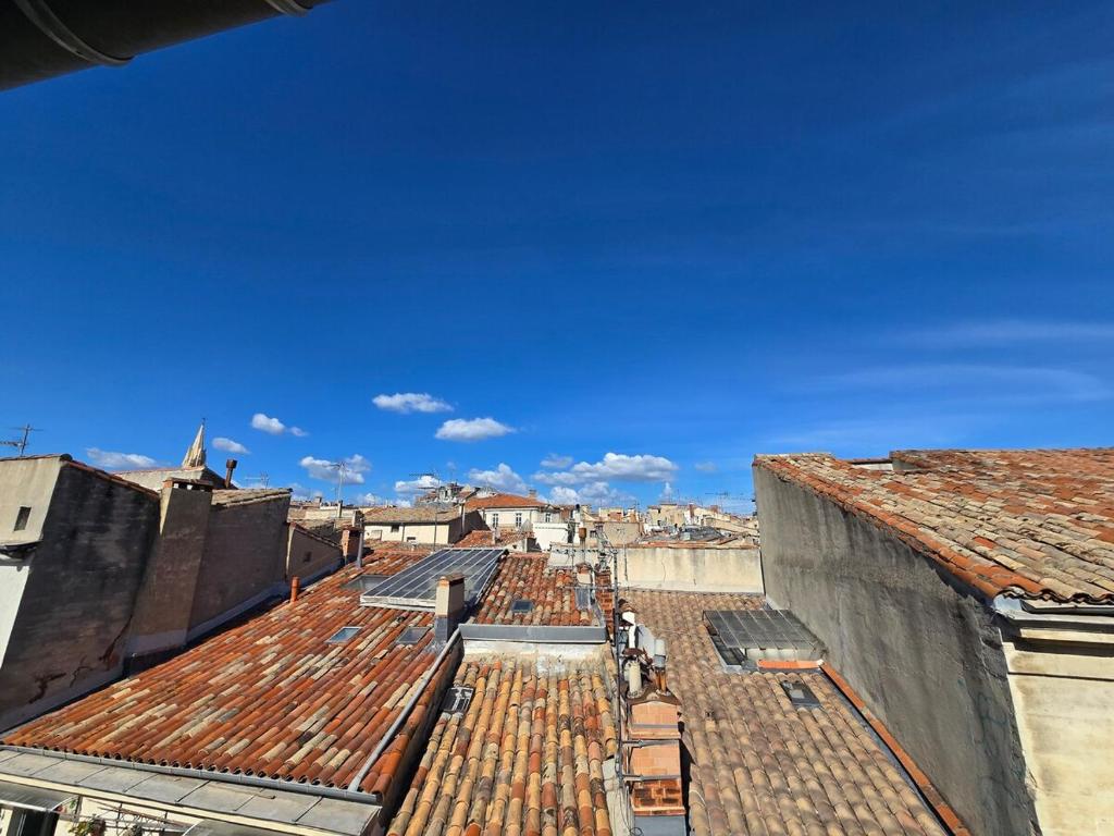 une vue sur les toits des bâtiments d'une ville dans l'établissement CABANEL : Nid douillet perché en plein centre historique, à Montpellier