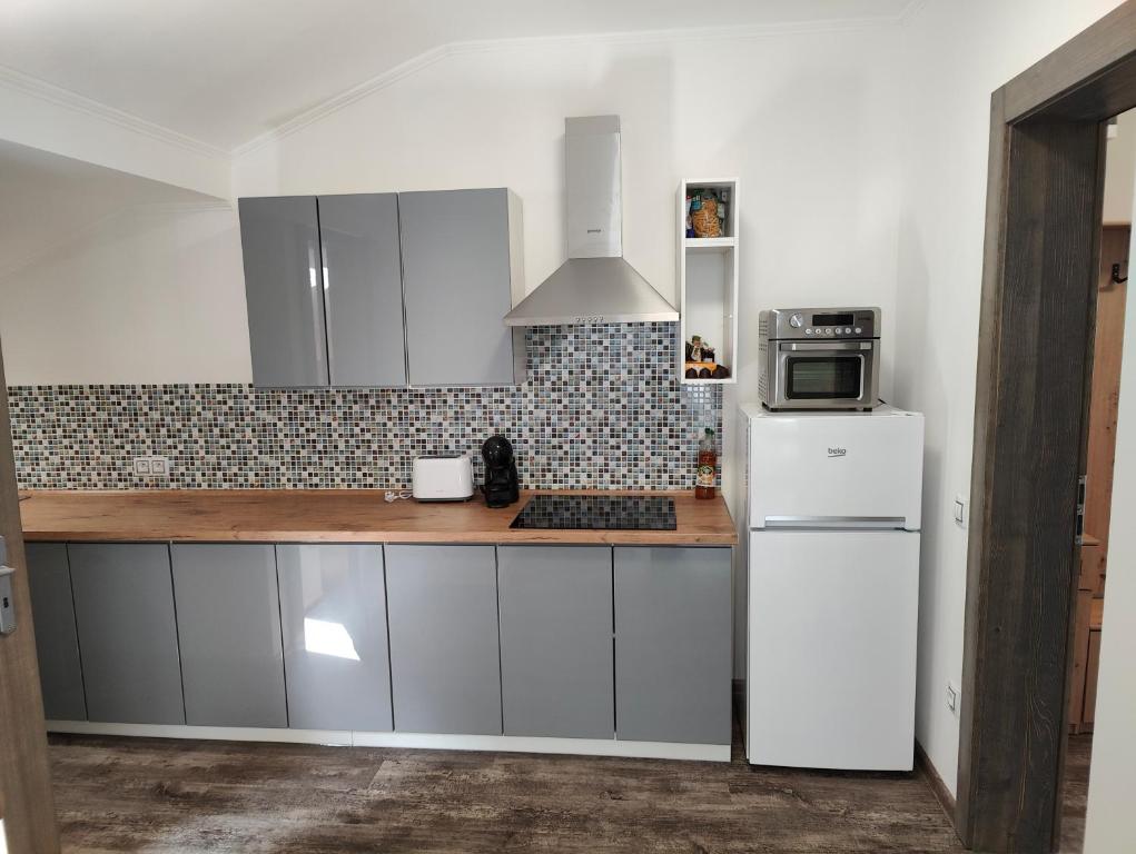 Kuchyň nebo kuchyňský kout v ubytování Villa Pirken Hammer