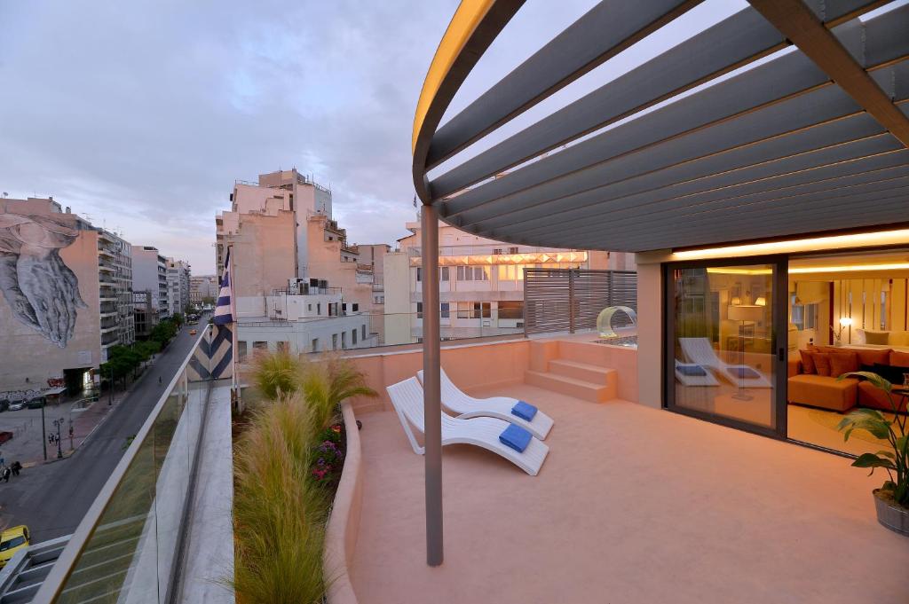 Balkón nebo terasa v ubytování Alva Athens Hotel