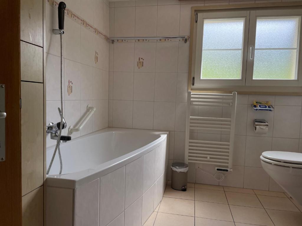 Koupelna v ubytování Gemütliche Wohnung mit traditionellem Trittofen