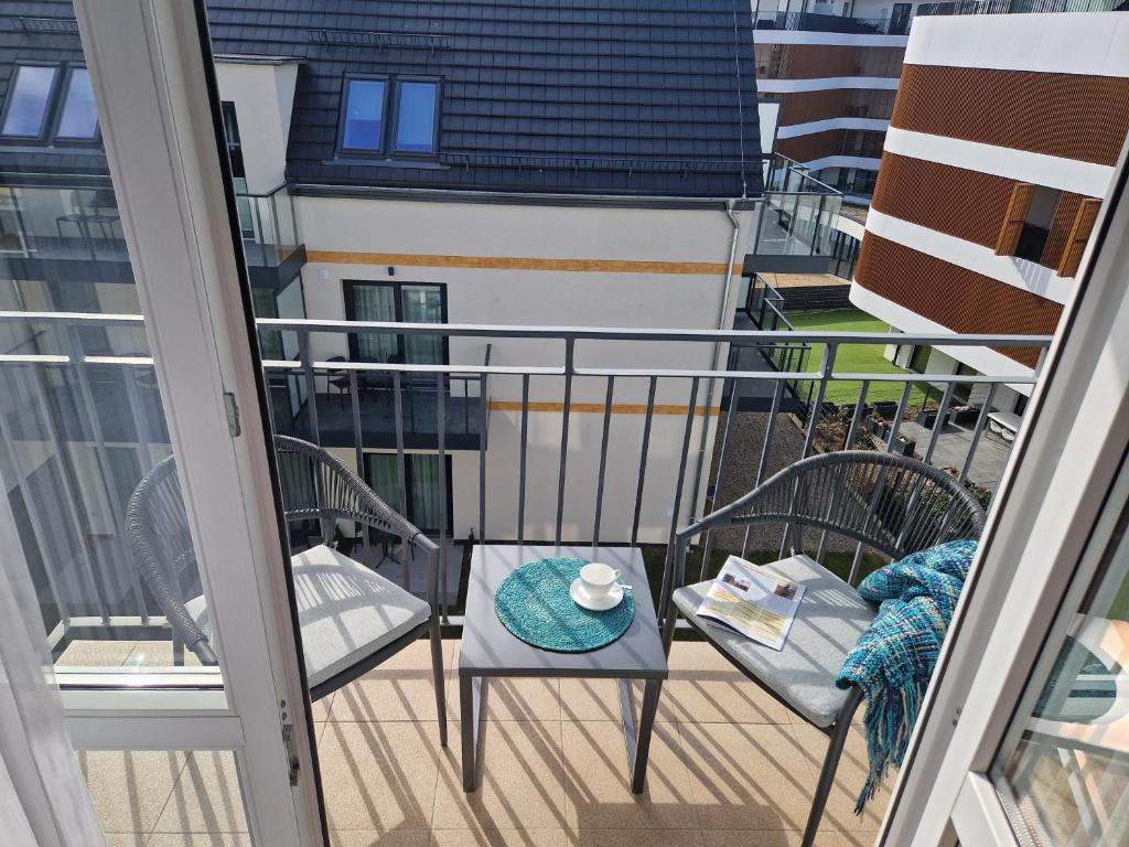 Balkón alebo terasa v ubytovaní Stylish Vacation Apartment with Parking in Międzyzdroje by Noclegi Renters