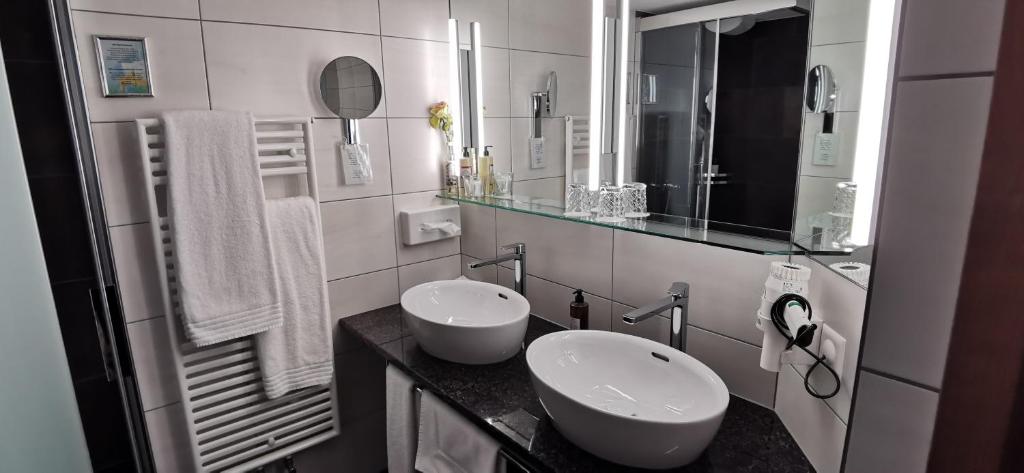 Koupelna v ubytování Romantik Hotel Säntis