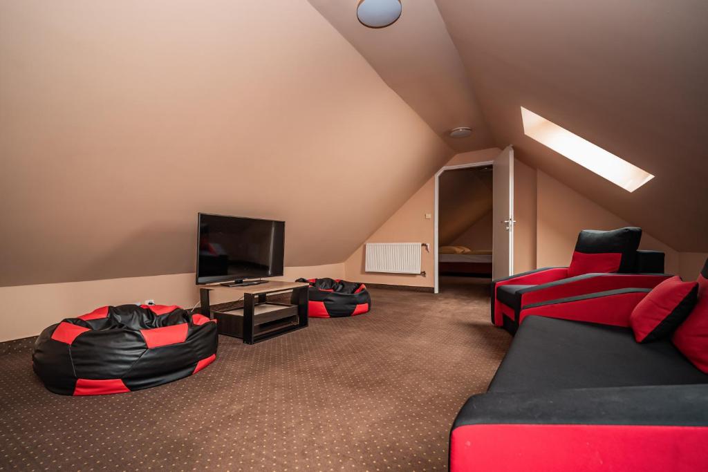 TV a/nebo společenská místnost v ubytování Hotel Czechia