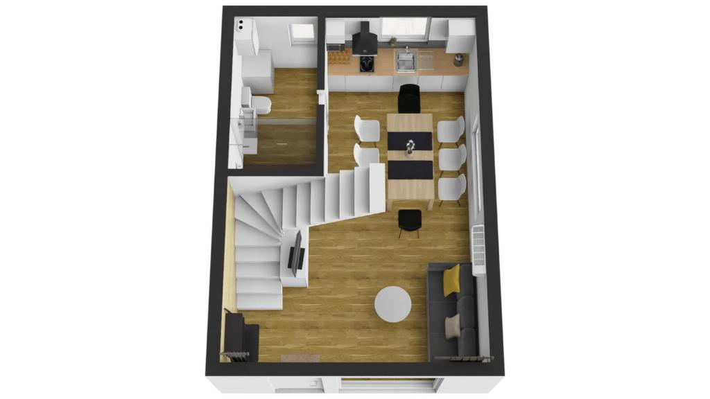 Postel nebo postele na pokoji v ubytování Domki Dream Home z tarasem i ogrodem, szybkim Wi-Fi 600Mb i VOD, Parking free EV