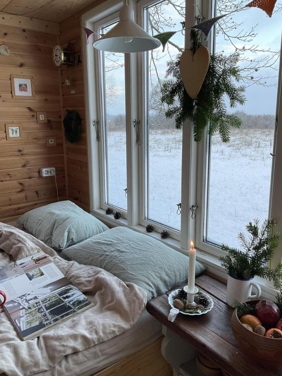 Postel nebo postele na pokoji v ubytování Treehouse escape
