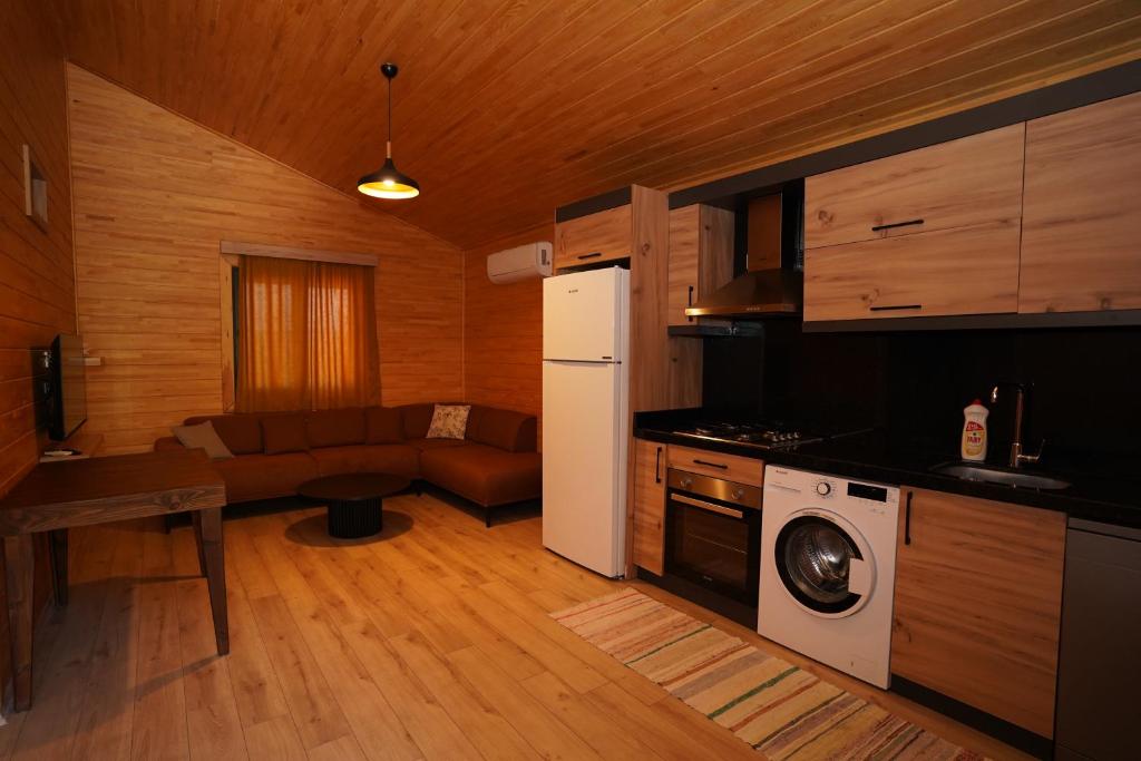 Kuchyň nebo kuchyňský kout v ubytování Cirali Hotel