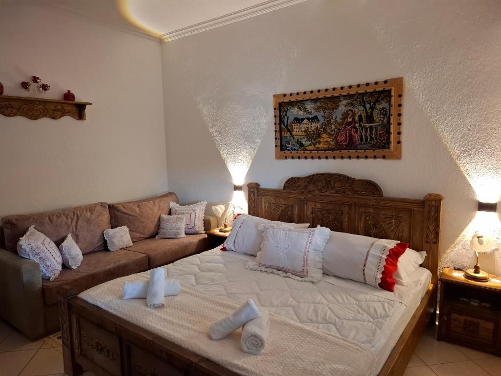 Postel nebo postele na pokoji v ubytování Guest House Luna