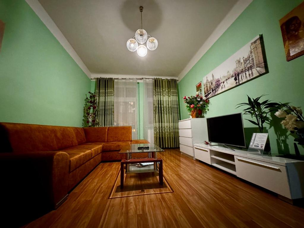 TV a/nebo společenská místnost v ubytování Blue Rose Apartman