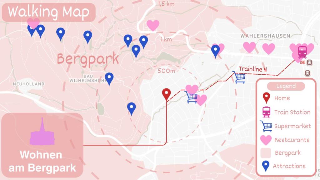Fotografie z fotogalerie ubytování Apartment mit Balkon am Bergpark v destinaci Kassel