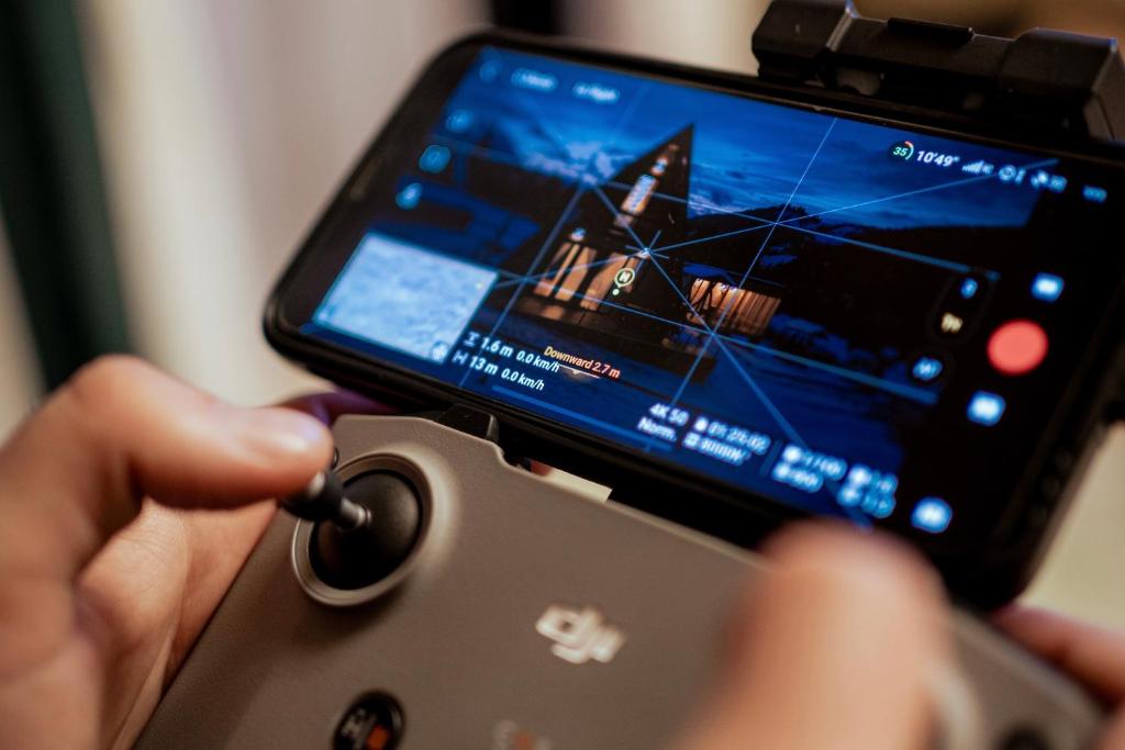 a person taking a picture of a video game on a cell phone at Cabana A-Frame Sesu in Cîrlibaba
