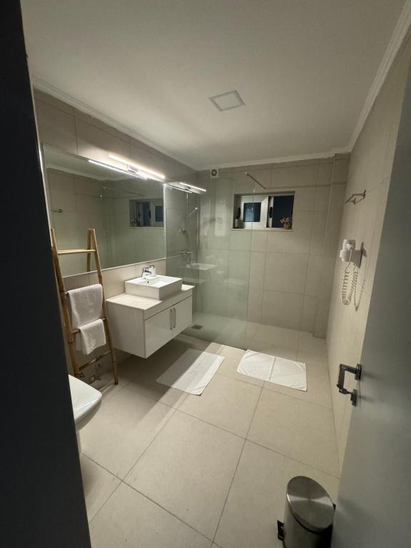 Koupelna v ubytování Hotel Senator