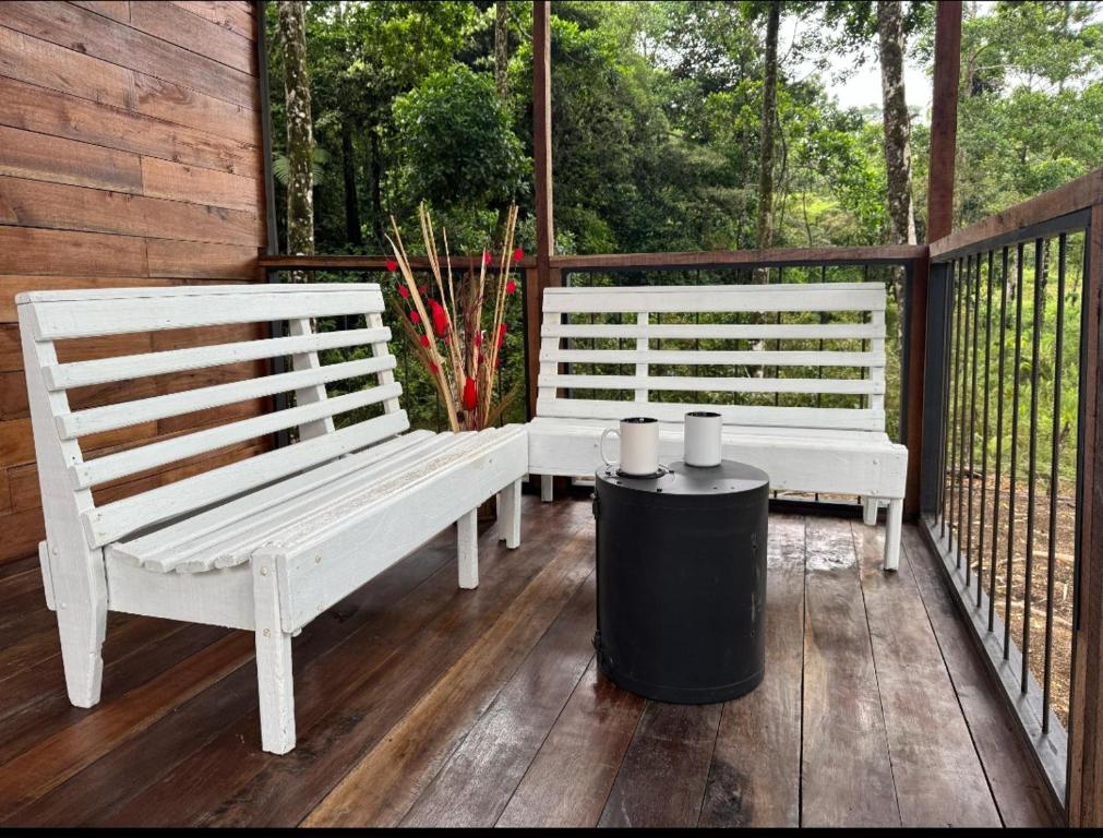 Balkón nebo terasa v ubytování Picki's Cabin