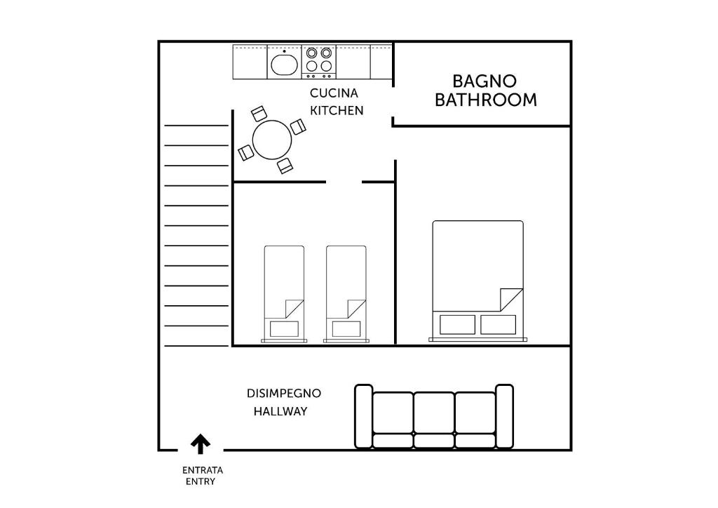 Plan piętra w obiekcie Padova Umberto center appartments