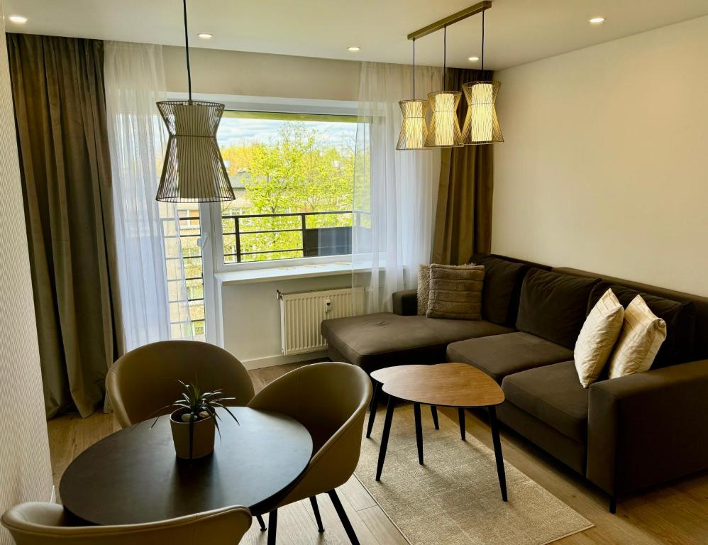 Χώρος καθιστικού στο Draugystės apartamentai II