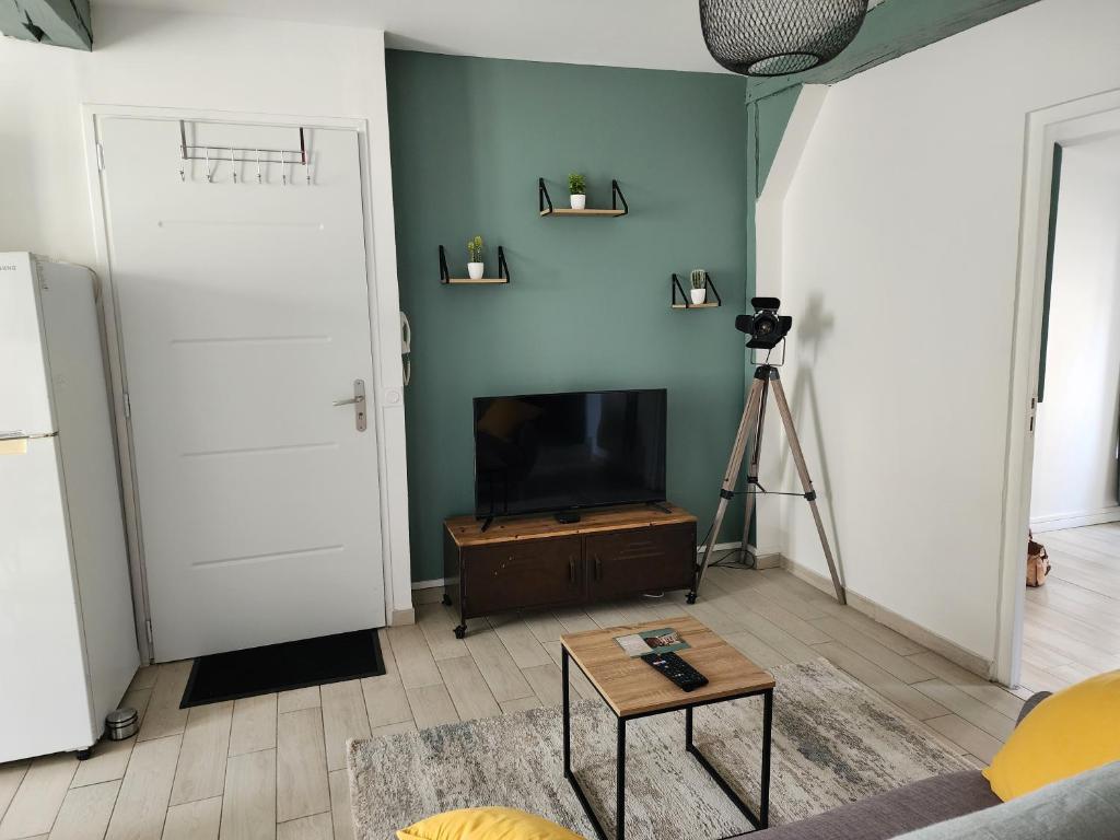 TV a/nebo společenská místnost v ubytování Le Cocon de Sens