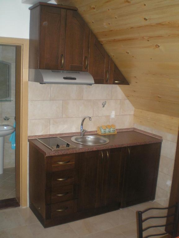 Kuchyň nebo kuchyňský kout v ubytování Family Apartments