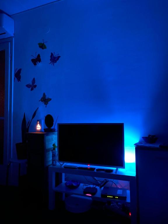 TV a/nebo společenská místnost v ubytování Colorful Urban Oasis