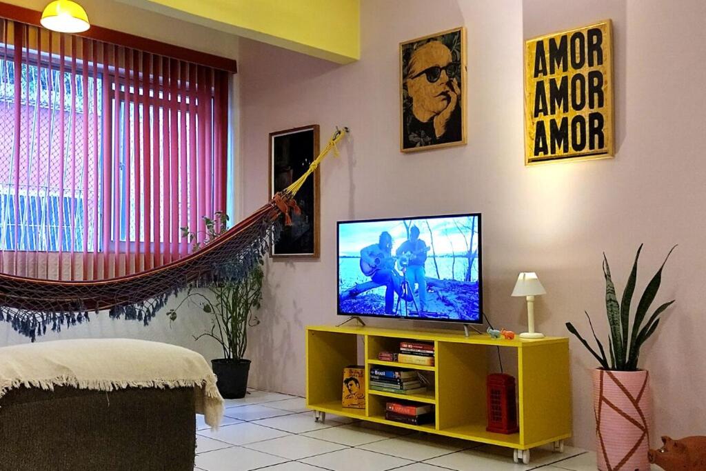 TV a/nebo společenská místnost v ubytování Apartamento aconchegante no Bongi