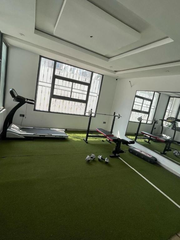 Fitness centrum a/nebo fitness zařízení v ubytování 3 bedroom luxury apt with pool and gym in Ikeja GRA