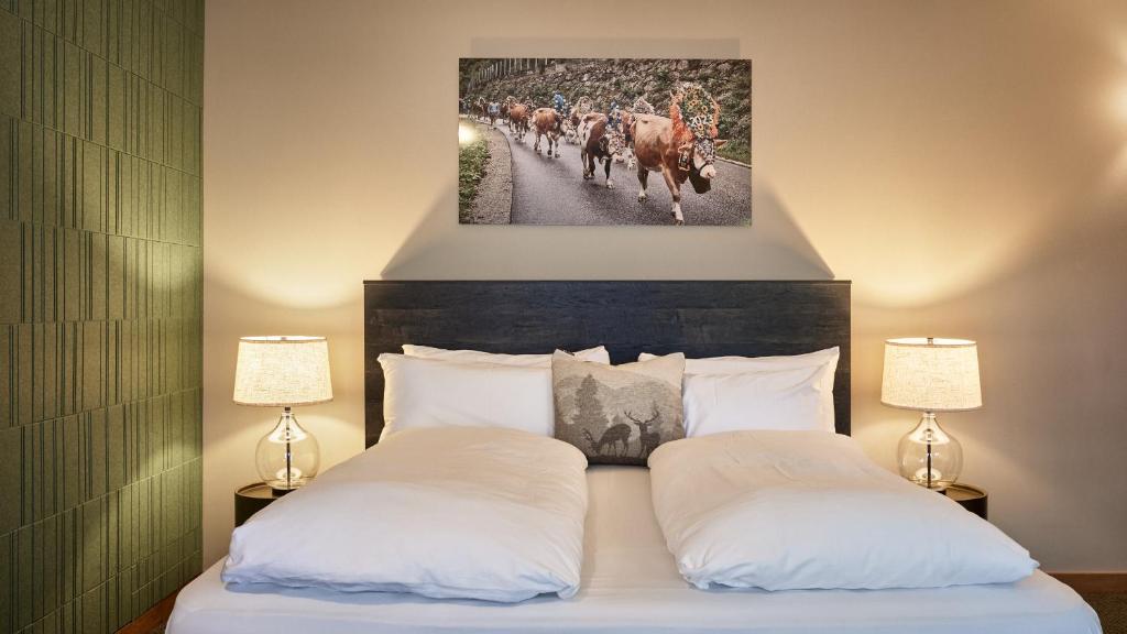 Postel nebo postele na pokoji v ubytování Landhaus Erika