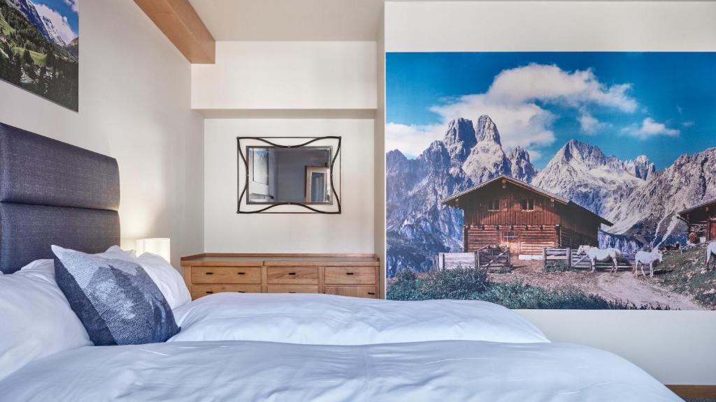 Postel nebo postele na pokoji v ubytování Landhaus Erika