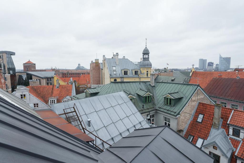 Nespecifikovaný výhled na destinaci Riga nebo výhled na město při pohledu z hotelu