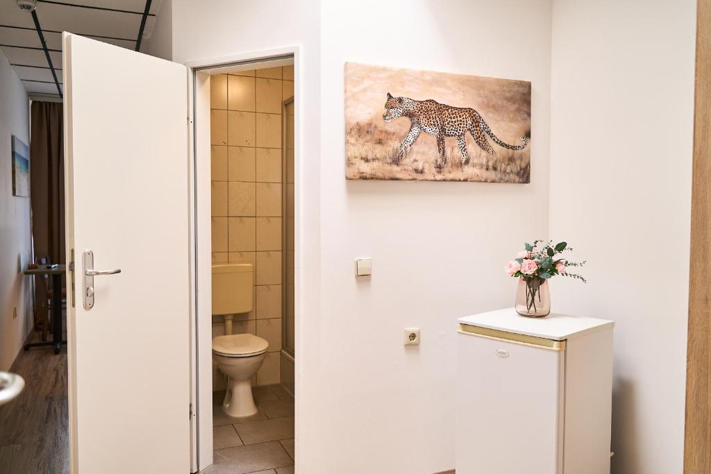 Koupelna v ubytování Hotel Maximo