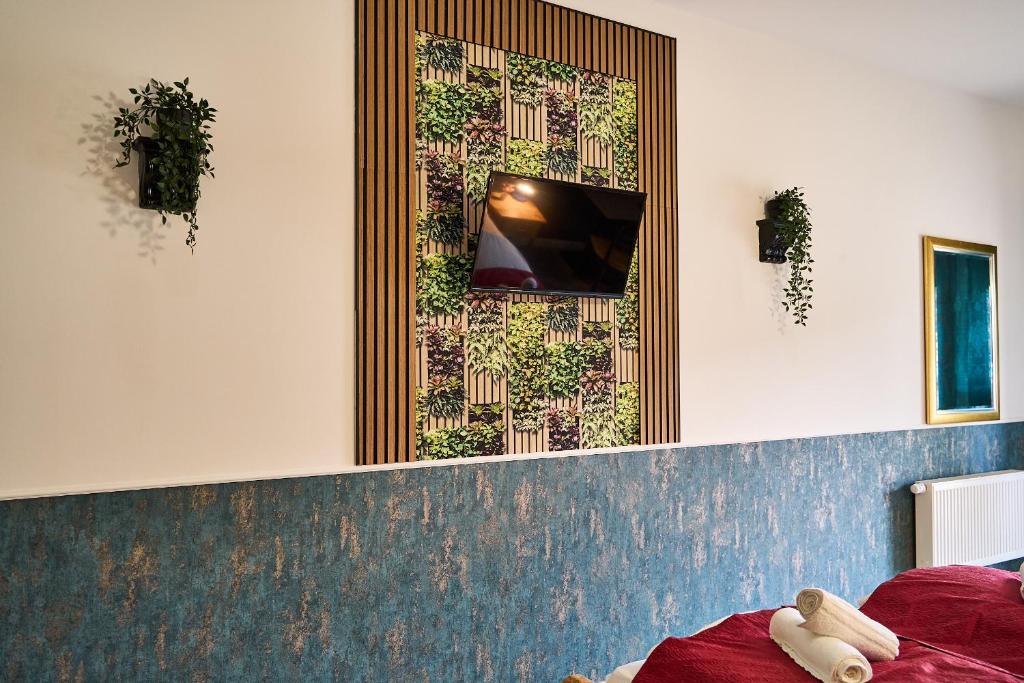 TV a/nebo společenská místnost v ubytování Hotel Maximo