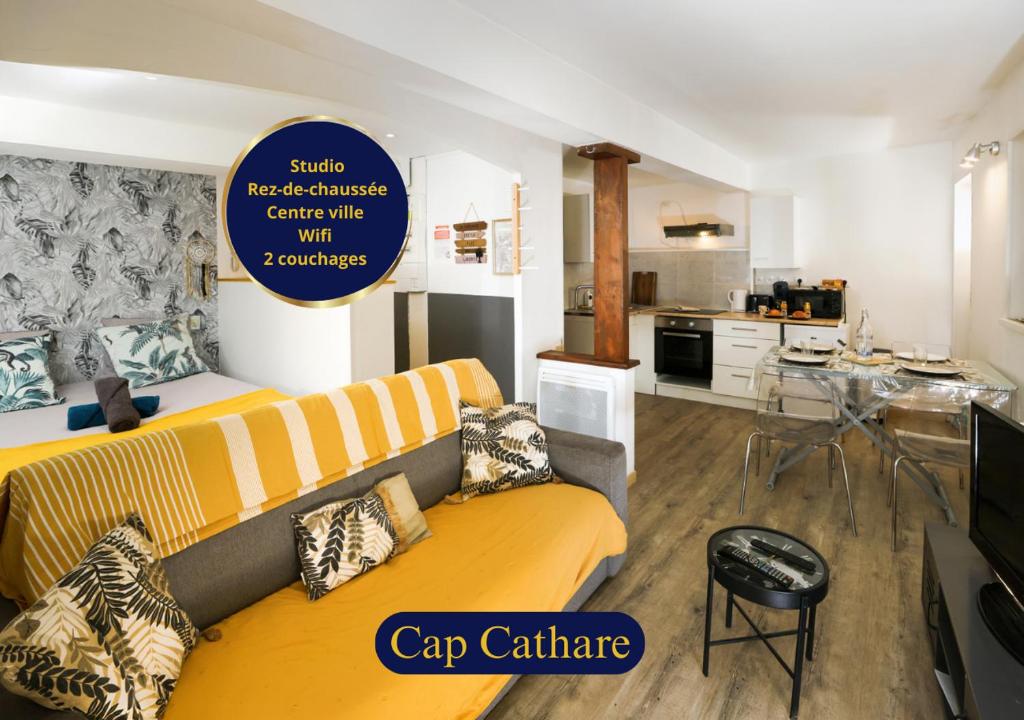 Η κουζίνα ή μικρή κουζίνα στο Le Cathare-Limoux-WIFI-Parking free-Oc-Keys