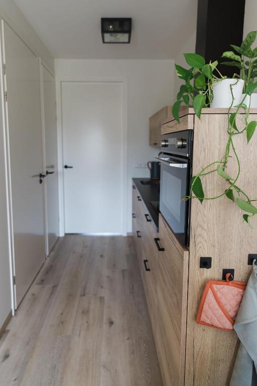 Kuchyň nebo kuchyňský kout v ubytování De Fazant - Tiny House in de Zeeuwse Natuur