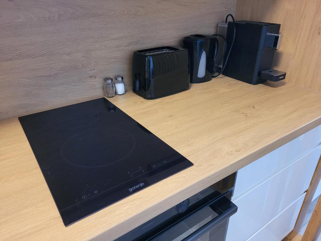 Kuchyň nebo kuchyňský kout v ubytování Aura Residence Apartman