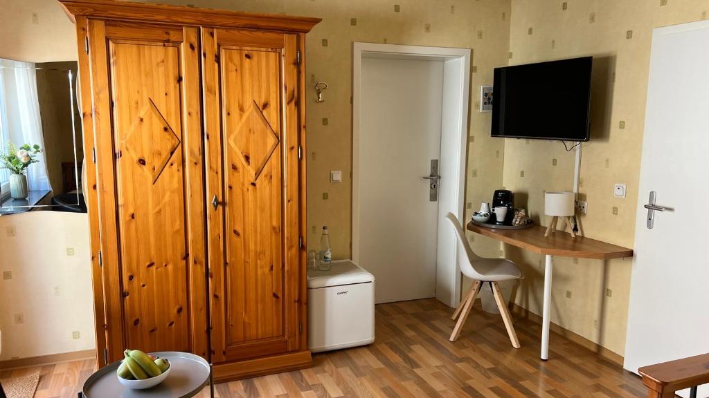 Kuchyň nebo kuchyňský kout v ubytování Gästehaus Kliebenstein