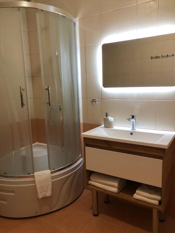Koupelna v ubytování Comfort Hotel