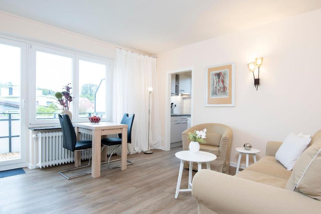 Posezení v ubytování Skippers Hus Liegeplatz