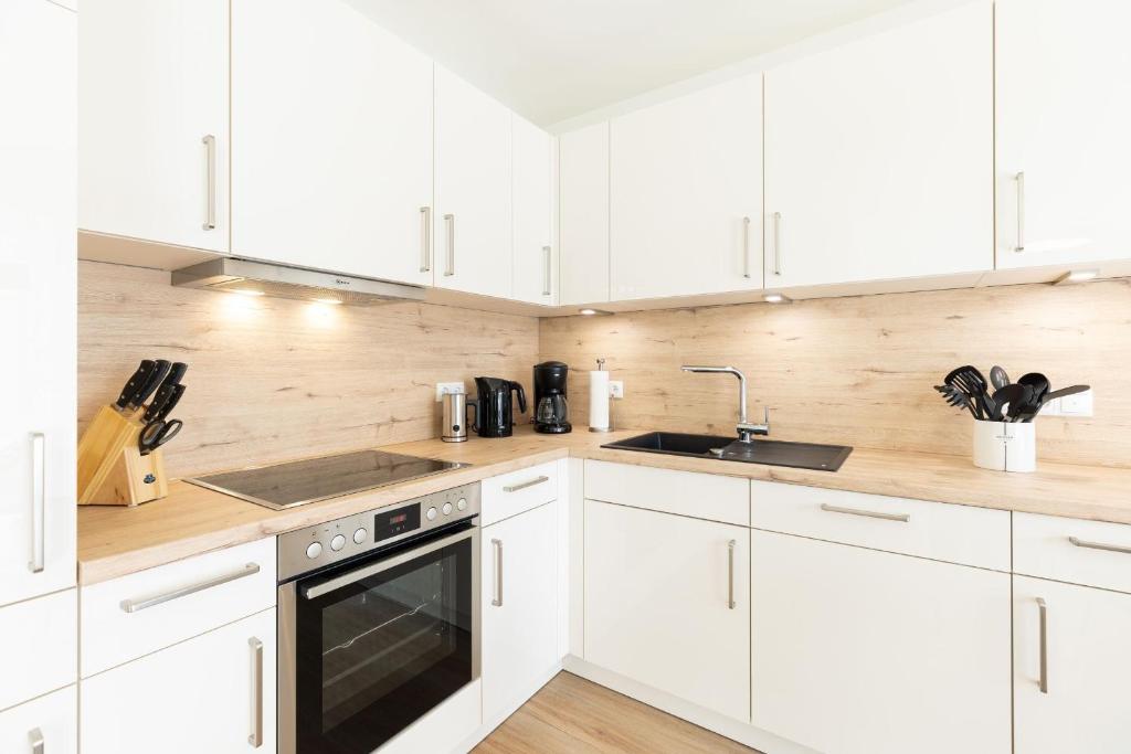 Kuchyň nebo kuchyňský kout v ubytování Hansehaus- Moin Moin